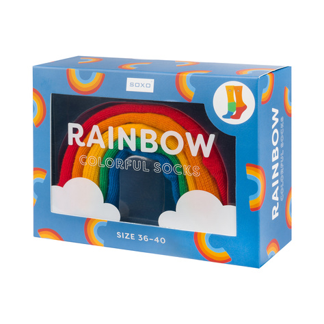 Women's Socks | Men's SOXO | Rainbow in a box | Fun gift idea | Unisex