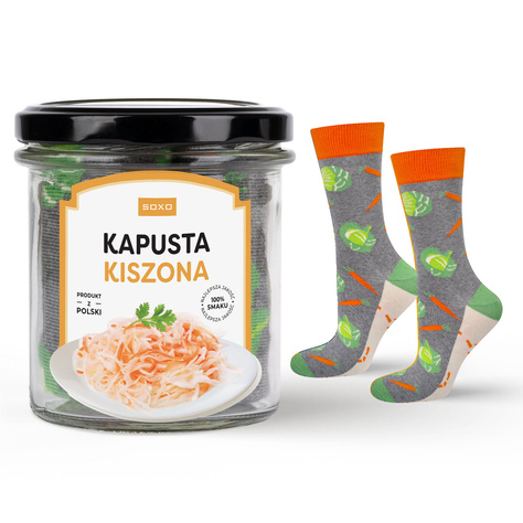 Skarpetki męskie kolorowe SOXO GOOD STUFF Kapusta kiszona śmieszne bawełniane unisex