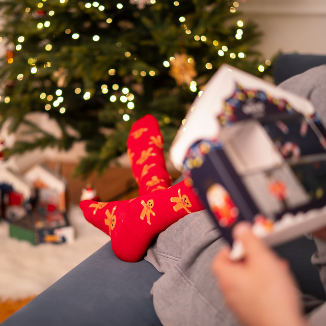 Set 4x Colorful men's socks SOXO GOOD STUFF merry Christmas gift cotton socks