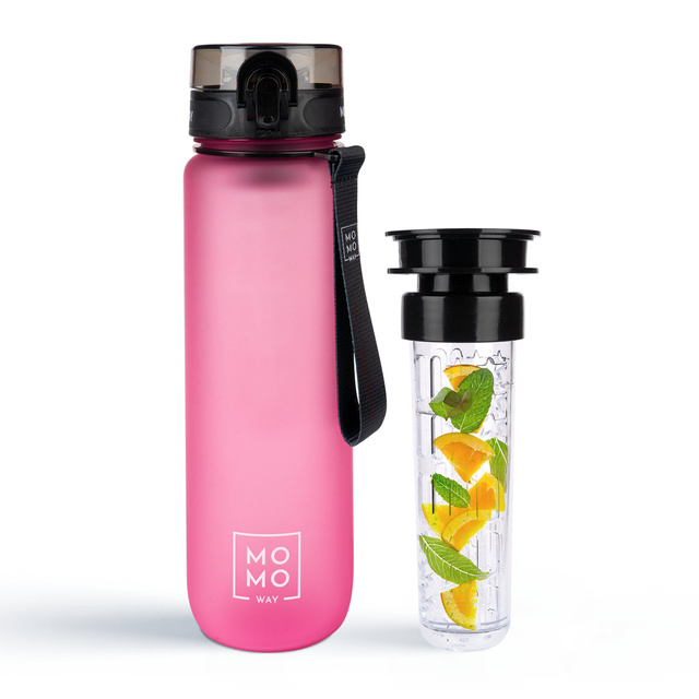 MOMO WAY Water bottle dark pink | ideal for travel | BPA free | Tritan