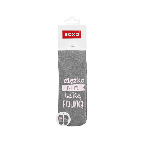 Set of 4x Dark SOXO dark women's long socks with Polish inscriptions funny gift