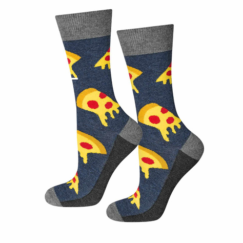 Men's colorful SOXO GOOD STUFF socks cotton pizza