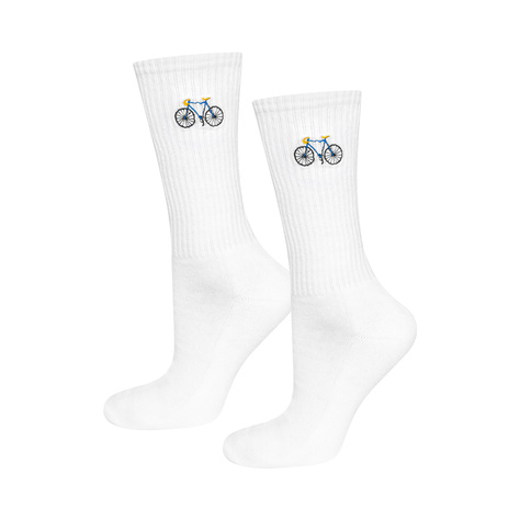 SOXO men's white socks with embroidery - 5 pairs 