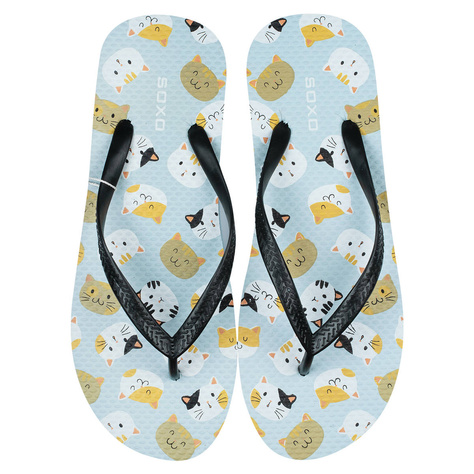 Comfort Women's and Men's Beach Flip-flops SOXO | Happy and Colorful in CATS  | Perfect for Beach Holidays and Swimming Pool