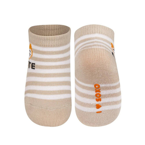 Set of 6x SOXO white baby socks with ABS inscriptions