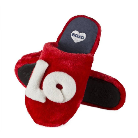 Women's slippers SOXO LOVE red with a hard sole