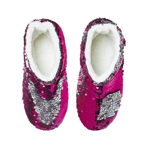 Women's high SOXO slippers with sequins and a hard TPR sole