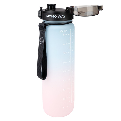 MOMO WAY Water bottle blue and pink | ideal for travel | BPA free | Tritan