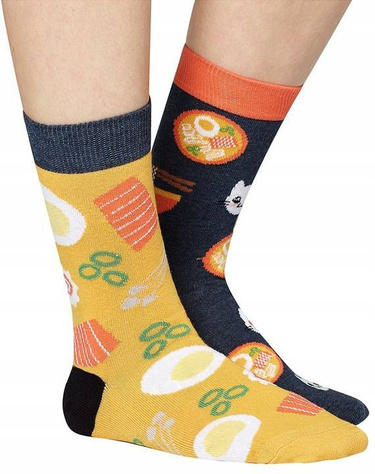 Set of 3x Colorful SOXO women's socks mismatched Pizza gift