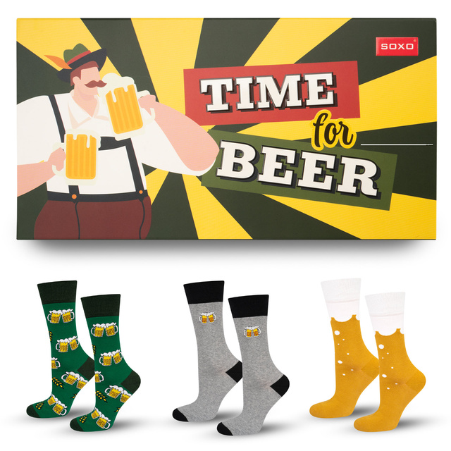 SOXO beer colored men's socks - 3 pairs 