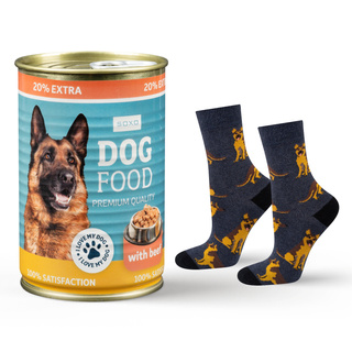 Dog Food Socks in a Can