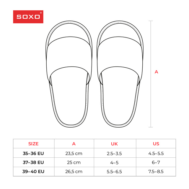 SOXO women's soft graphite slippers in gift box with stickers