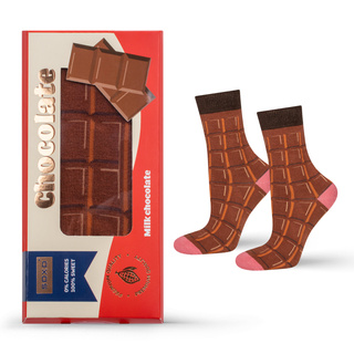 Funny women's socks SOXO GOOD STUFF chocolate bar for a gift