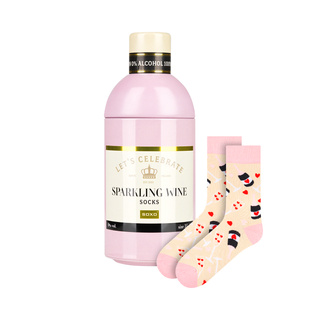 Sparkling Wine Socks in a Bottle