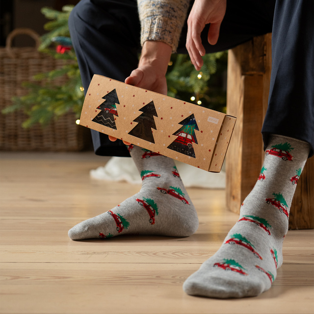 Christmas Socks with Car Motif 3-Pack