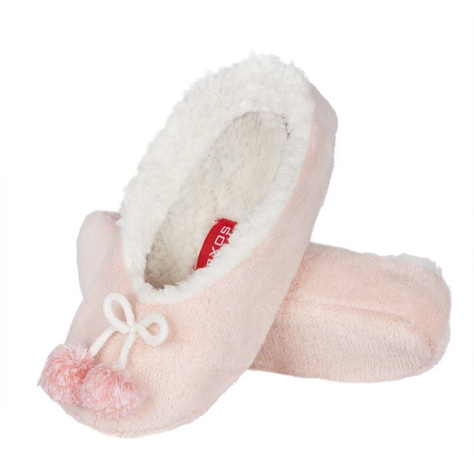 Women's SOXO plush ballerinas with pompons