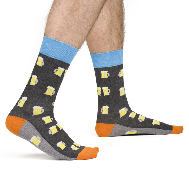 Set of 4x SOXO GOOD STUFF men's socks in a pizza box