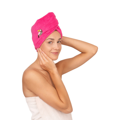 MOMO WAY Pink bathing turban | toucan towel