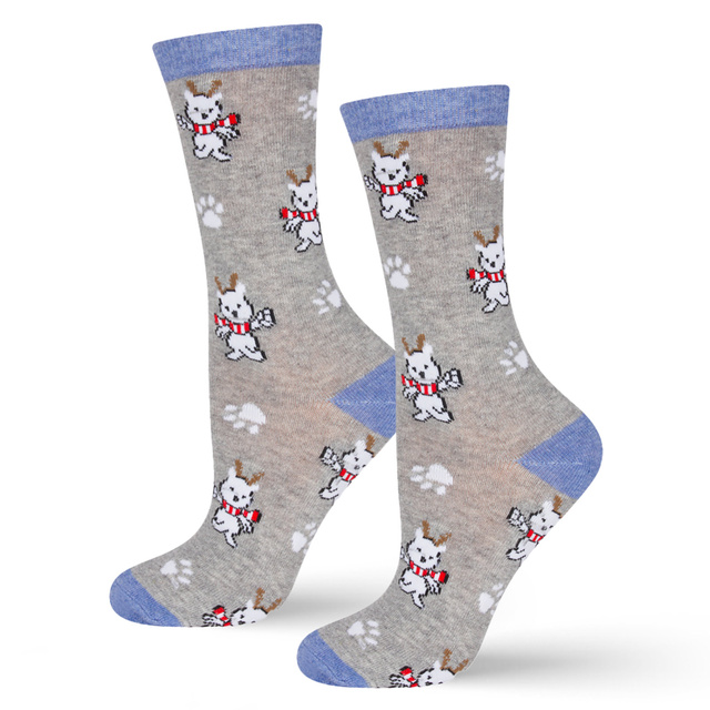 Colorful SOXO GOOD STUFF women's socks cotton reindeer