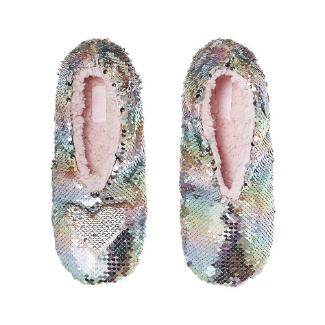 Women's ballerina SOXO slippers with sequins and a soft sole