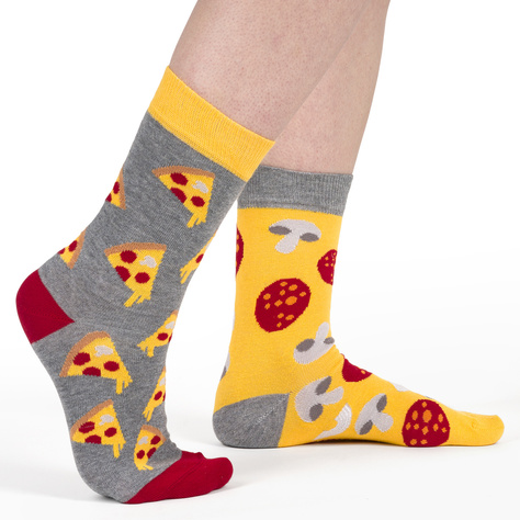 Set of 5x Colorful SOXO women's socks mismatched cotton funny Pizza