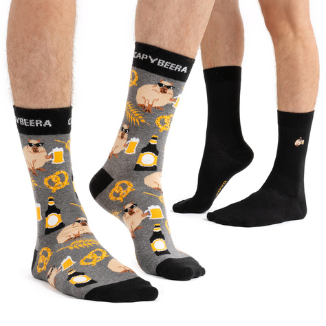 SOXO men's capybara socks with beer - 2 