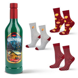 Mulled Wine Socks in a Bottle 3-Pack