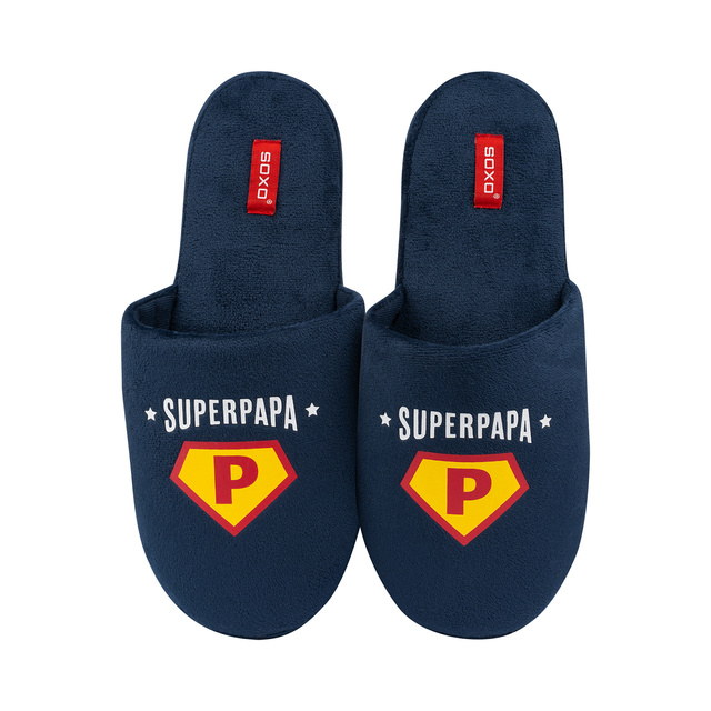 Zestaw Kapcie Męskie Super Papa + Brelok