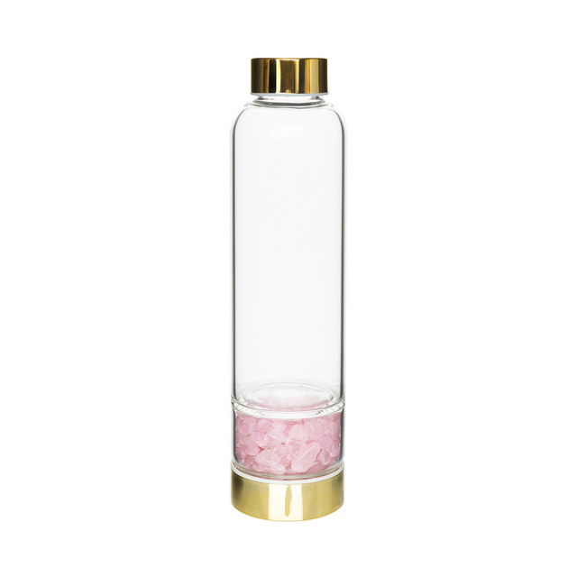Butelka Szklana z Różowym Kwarcem 450 ml