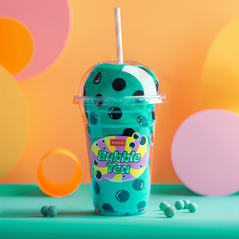 Skarpetki męskie damskie Soxo turkusowe Bubble Tea - 2 Pary