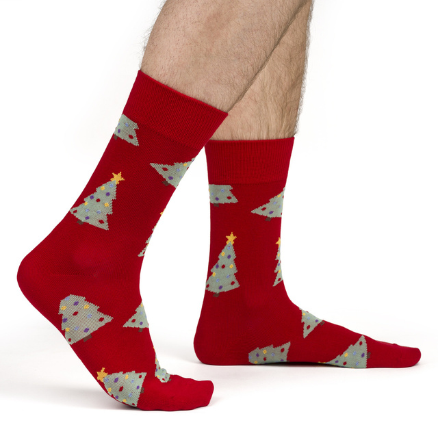 Set 4x Colorful men's socks SOXO GOOD STUFF merry Christmas gift cotton socks