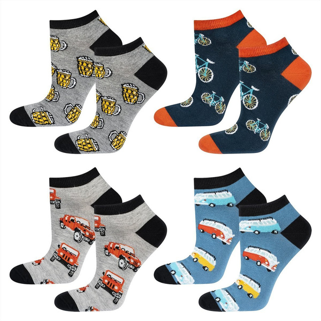 Set of 4x Colorful men's socks SOXO GOOD STUFF funny