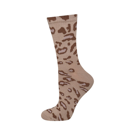 Set of 2x Colorful SOXO women's colorful cotton socks with leopard print