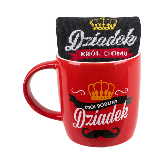 Zestaw Skarpetki Dziadek Król Rodziny + Kubek
