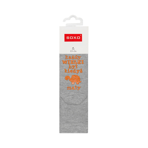 Gray SOXO children's socks with funny Polish inscriptions
