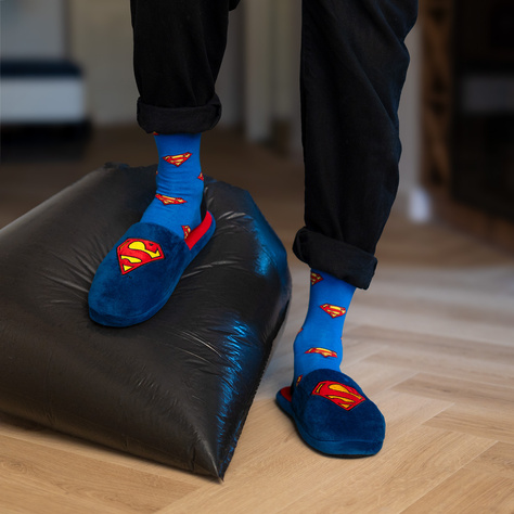 Comics men's slippers SOXO SUPERMAN DC with a hard TPR sole