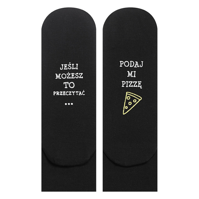 Black SOXO long men's socks with cotton inscriptions gift