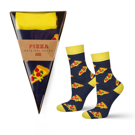 Men's and women's colorful SOXO pizza socks in a box | gift for a man | gift for woman