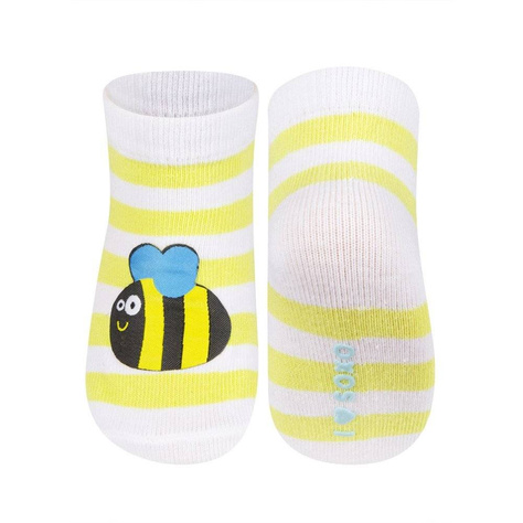 Set of 6 x SOXO striped baby socks with colorful animals