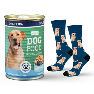 Dog Food Socks in a Can