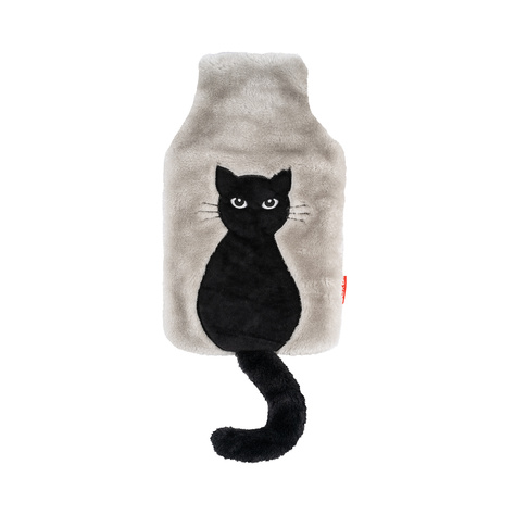 Hot water bottle SOXO cat with tail, gray 1.8 L