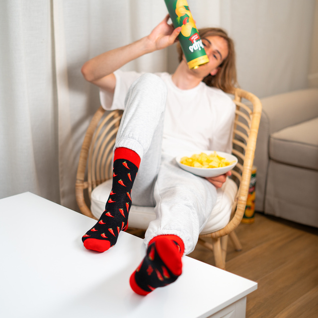 Set of 3x SOXO women's men's socks chips in a tube
