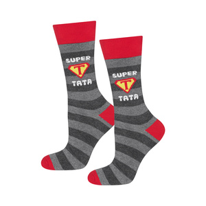 SOXO Men's occassional socks with inscription "Super Tata"