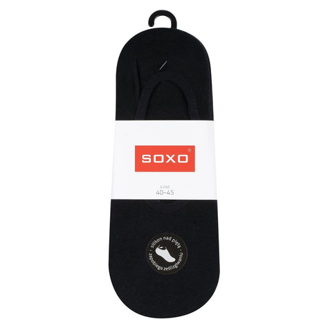 Set of 6x SOXO black male socks with silicone