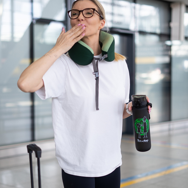 Water bottle 1L black | durable and practical | Rick and Morty