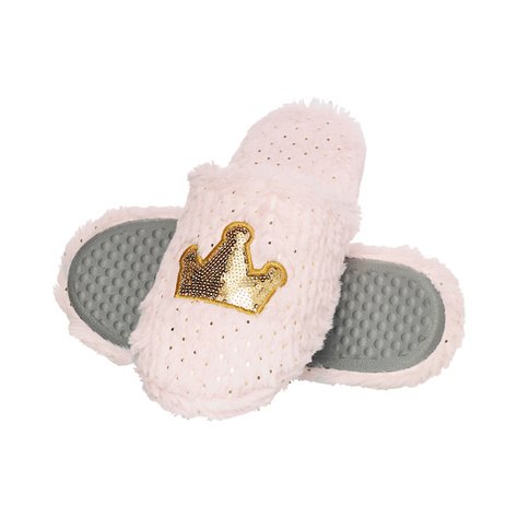 Women's slippers SOXO fluffy with a hard TPR sole