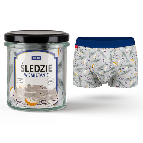 Men's boxers Herring in the SOXO jar - a funny gift for a boy