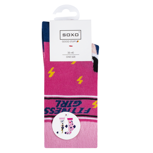 Set of 2x Colorful women's SOXO GOOD STUFF socks cotton