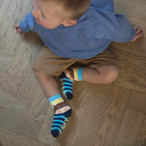 Set of 3x Colorful SOXO children's socks animals