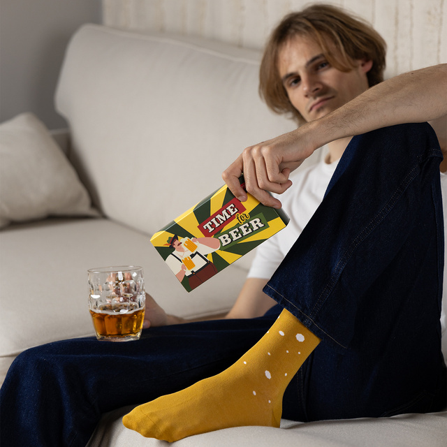SOXO beer colored men's socks - 3 pairs